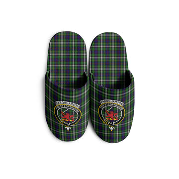 Farquharson Dress Tartan Home Slippers with Family Crest