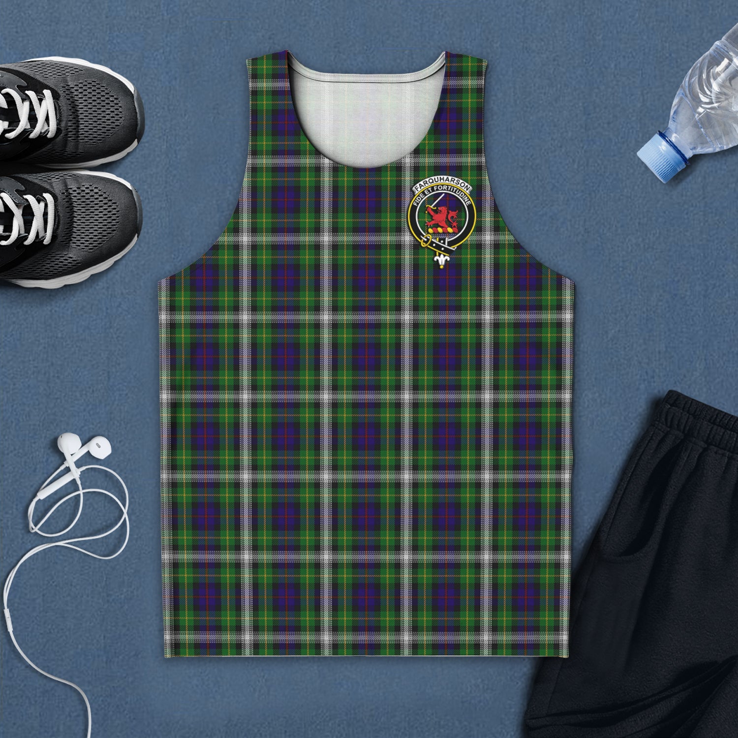 farquharson-dress-tartan-mens-tank-top-with-family-crest