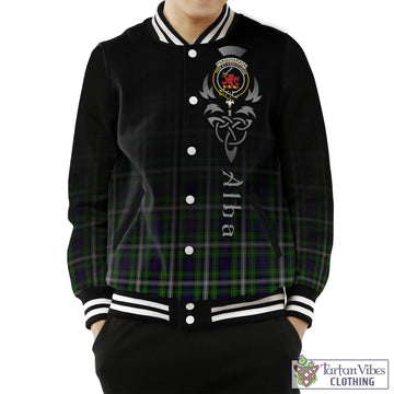 Farquharson Dress Tartan Baseball Jacket Featuring Alba Gu Brath Family Crest Celtic Inspired