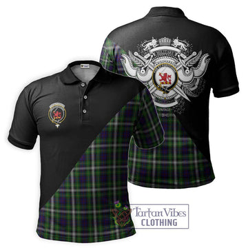 Farquharson Dress Tartan Polo Shirt with Family Crest and Military Logo Style