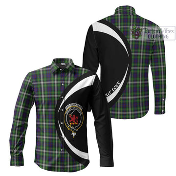 Farquharson Dress Tartan Long Sleeve Button Up with Family Crest Circle Style