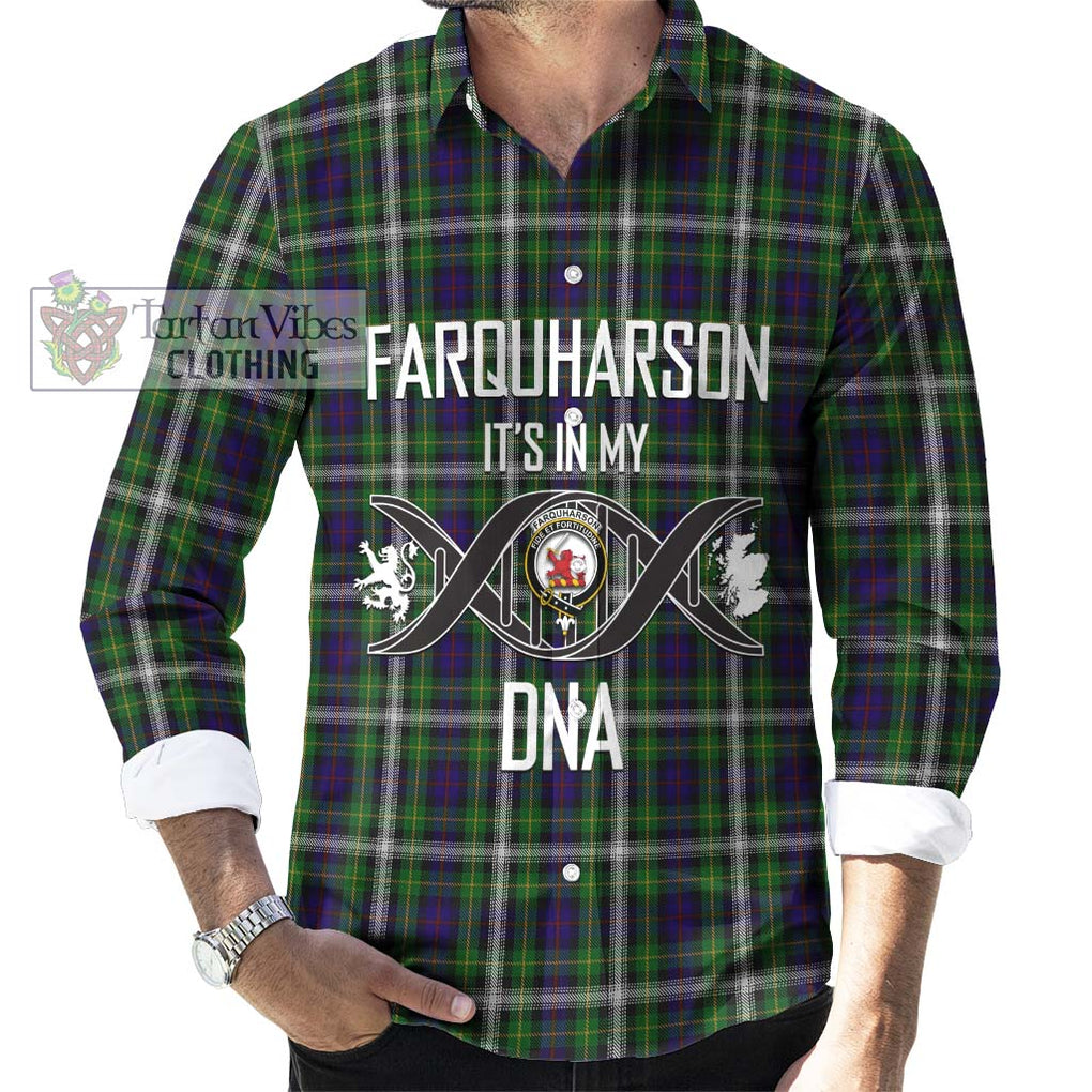 Farquharson Dress Tartan Long Sleeve Button Shirt with Family Crest DNA In Me Style Men's Shirt S - Tartanvibesclothing Shop