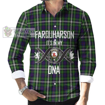 Farquharson Dress Tartan Long Sleeve Button Shirt with Family Crest DNA In Me Style