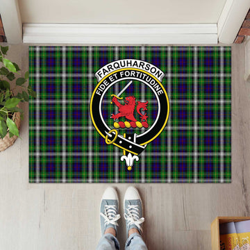 Farquharson Dress Tartan Door Mat with Family Crest