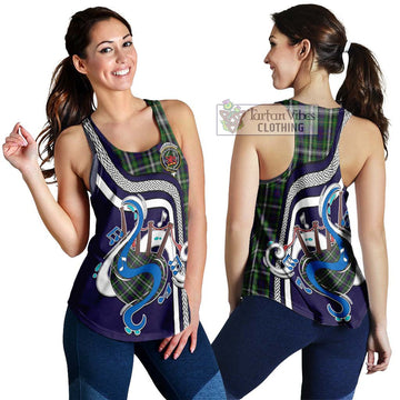 Farquharson Dress Tartan Women's Racerback Tanks with Epic Bagpipe Style