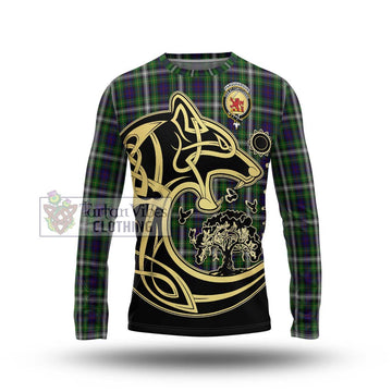 Farquharson Dress Tartan Long Sleeve T-Shirt with Family Crest Celtic Wolf Style