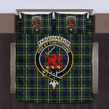 Farquharson Dress Tartan Quilt Bed Set with Family Crest