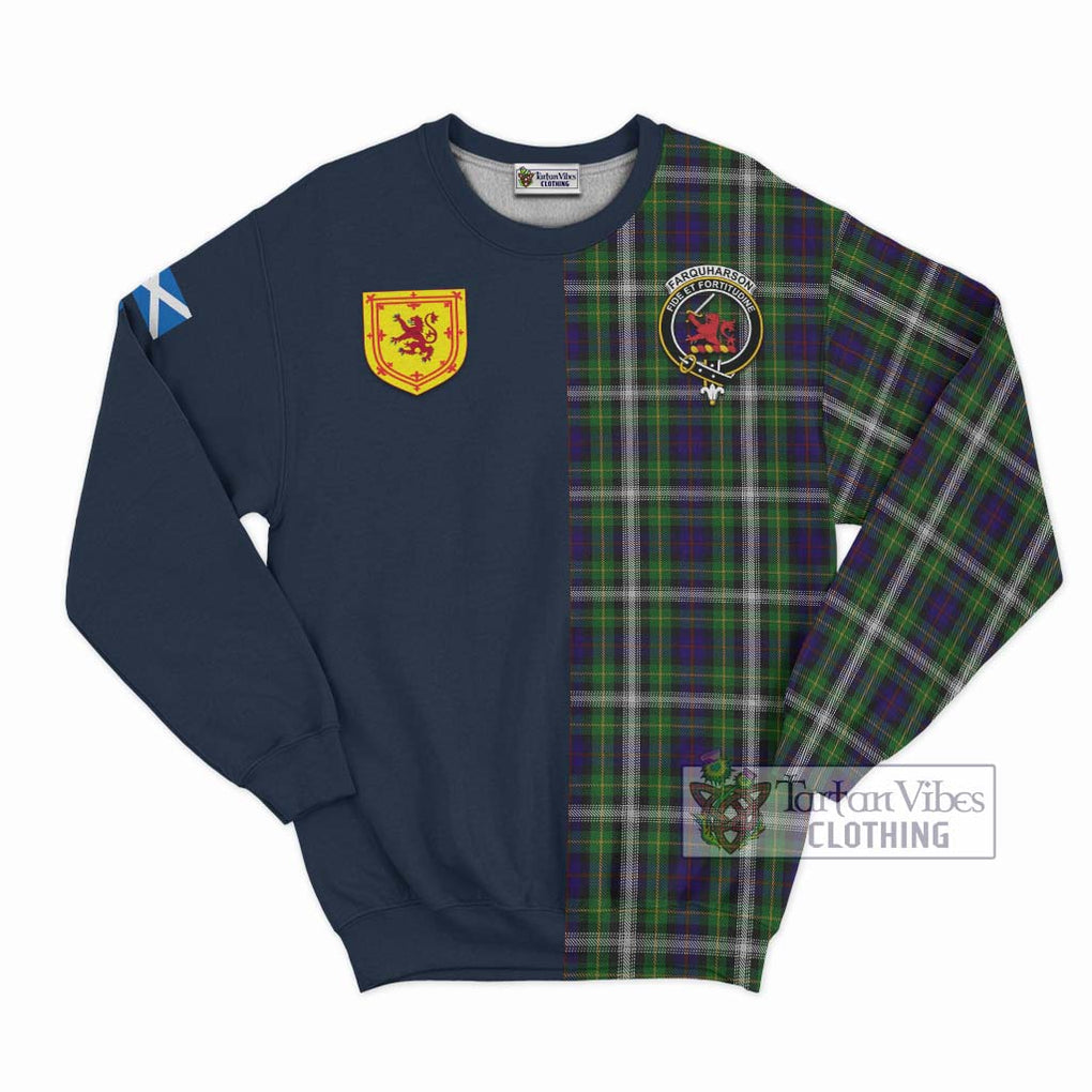 Tartan Vibes Clothing Farquharson Dress Tartan Sweatshirt with Scottish Lion Royal Arm Half Style