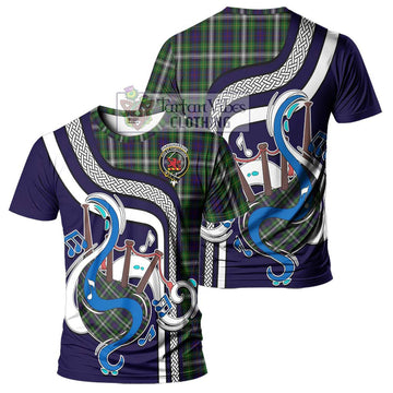 Farquharson Dress Tartan T-Shirt with Epic Bagpipe Style