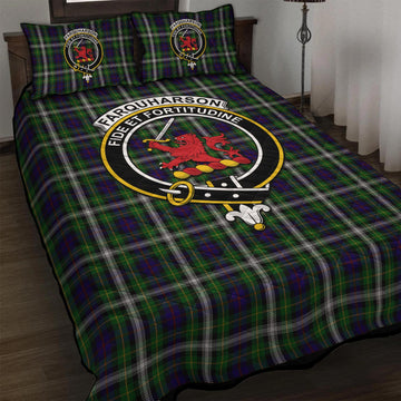 Farquharson Dress Tartan Quilt Bed Set with Family Crest