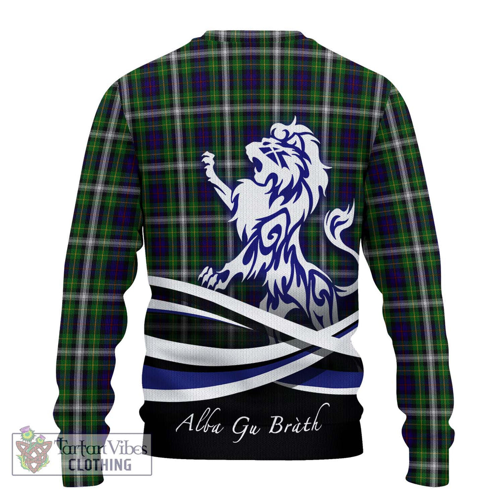 Farquharson Dress Tartan Knitted Sweater with Alba Gu Brath Regal Lion Emblem - Tartanvibesclothing Shop