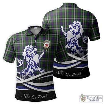 Farquharson Dress Tartan Polo Shirt with Alba Gu Brath Regal Lion Emblem