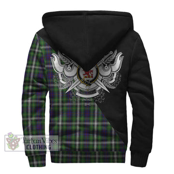 Farquharson Dress Tartan Sherpa Hoodie with Family Crest and Military Logo Style