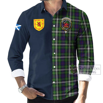 Farquharson Dress Tartan Long Sleeve Button Shirt Alba with Scottish Lion Royal Arm Half Style