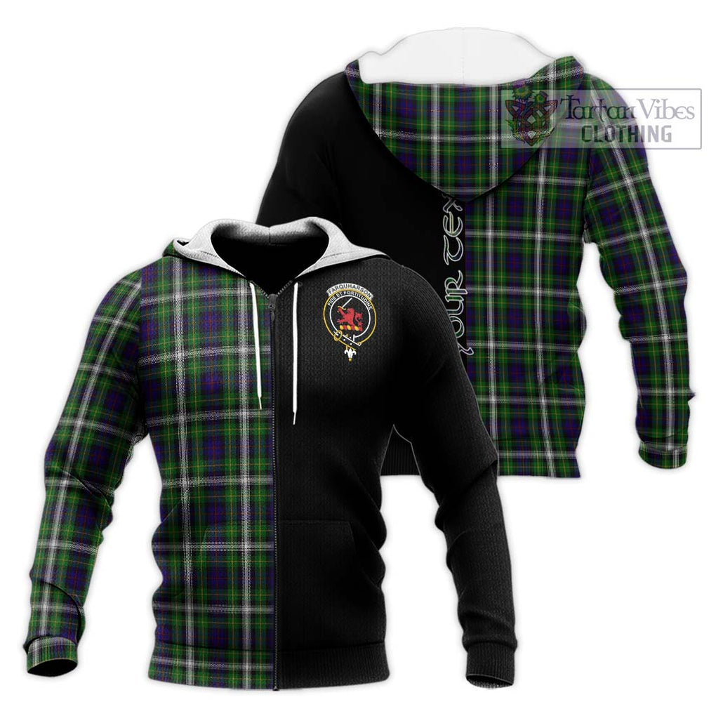 Farquharson Dress Tartan Knitted Hoodie with Family Crest and Half Of Me Style Unisex Knitted Zip Hoodie - Tartanvibesclothing Shop