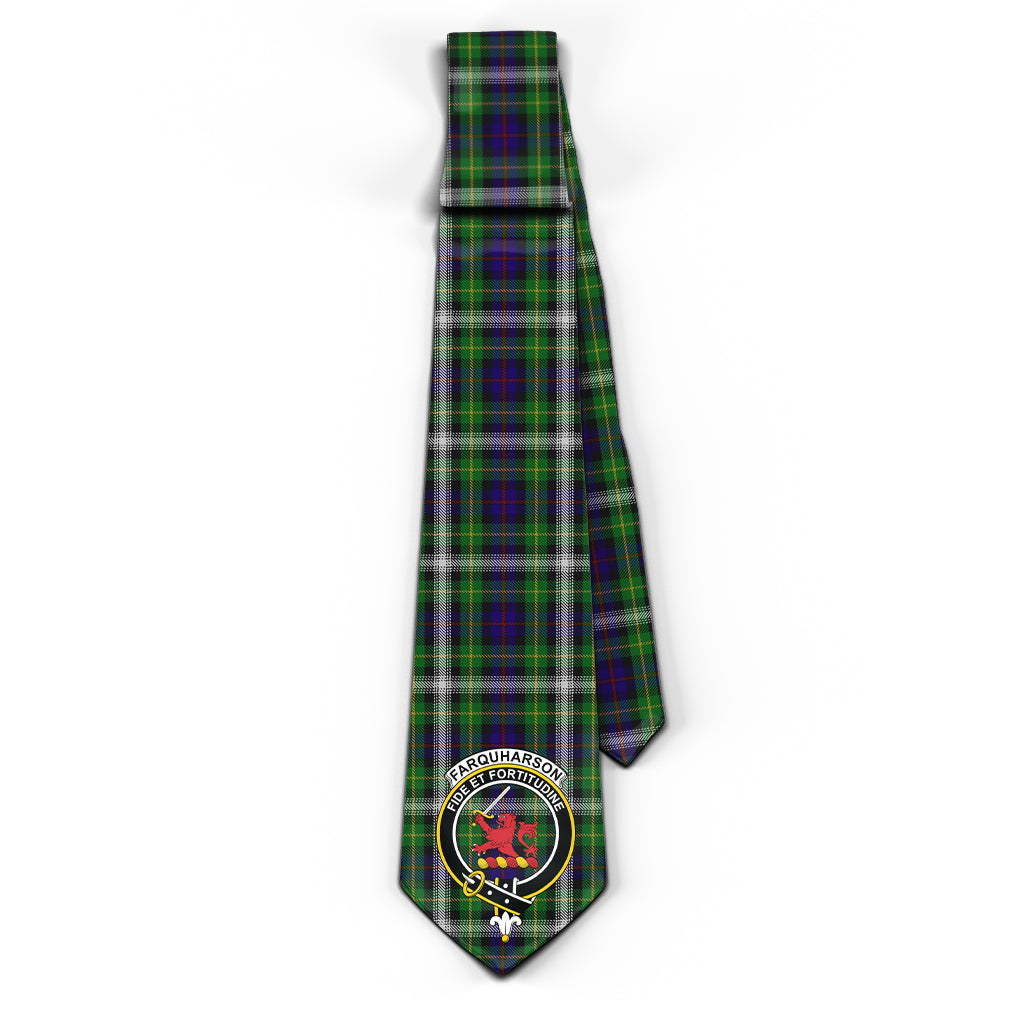 Farquharson Dress Tartan Classic Necktie with Family Crest - Tartan Vibes Clothing