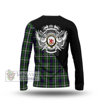 Farquharson Dress Tartan Long Sleeve T-Shirt with Family Crest and Military Logo Style