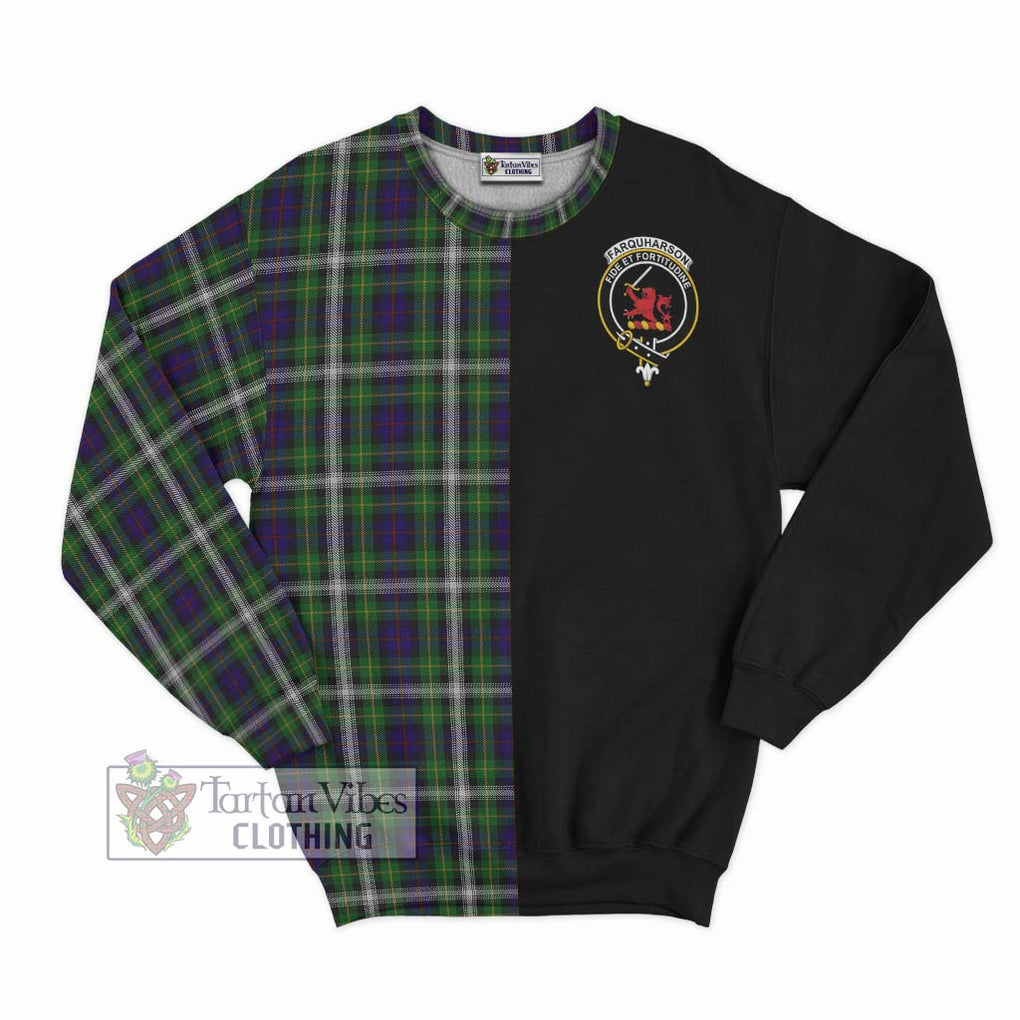 Farquharson Dress Tartan Sweatshirt with Family Crest and Half Of Me Style - Tartanvibesclothing Shop