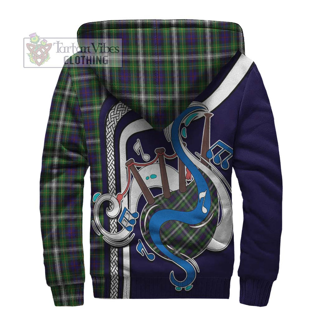 Farquharson Dress Tartan Sherpa Hoodie with Epic Bagpipe Style - Tartanvibesclothing Shop