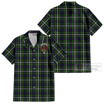 Farquharson Dress Tartan Cotton Hawaiian Shirt with Family Crest