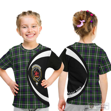 Farquharson Dress Tartan Kid T-Shirt with Family Crest Circle Style