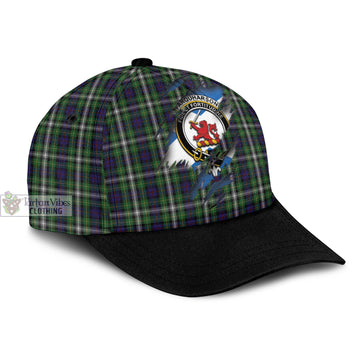 Farquharson Dress Tartan Classic Cap with Family Crest In Me Style