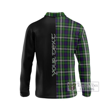 Farquharson Dress Tartan Long Sleeve Polo Shirt with Family Crest and Half Of Me Style