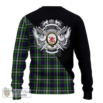 Farquharson Dress Tartan Ugly Sweater with Family Crest and Military Logo Style