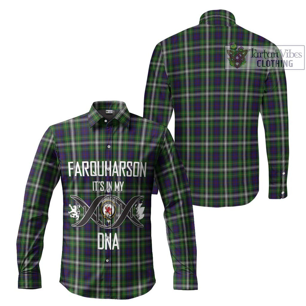 Farquharson Dress Tartan Long Sleeve Button Shirt with Family Crest DNA In Me Style Men's Shirt - Tartanvibesclothing Shop