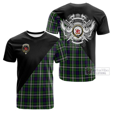 Farquharson Dress Tartan Cotton T-shirt with Family Crest and Military Logo Style