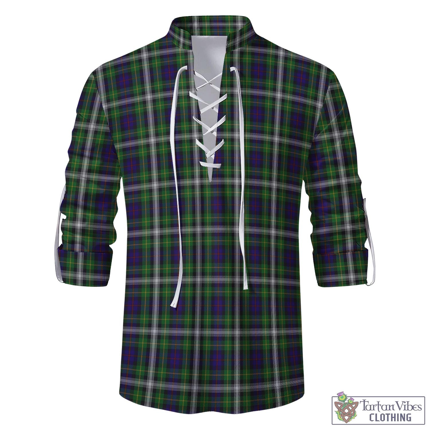 Tartan Vibes Clothing Farquharson Dress Tartan Men's Scottish Traditional Jacobite Ghillie Kilt Shirt