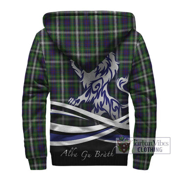 Farquharson Dress Tartan Sherpa Hoodie with Alba Gu Brath Regal Lion Emblem