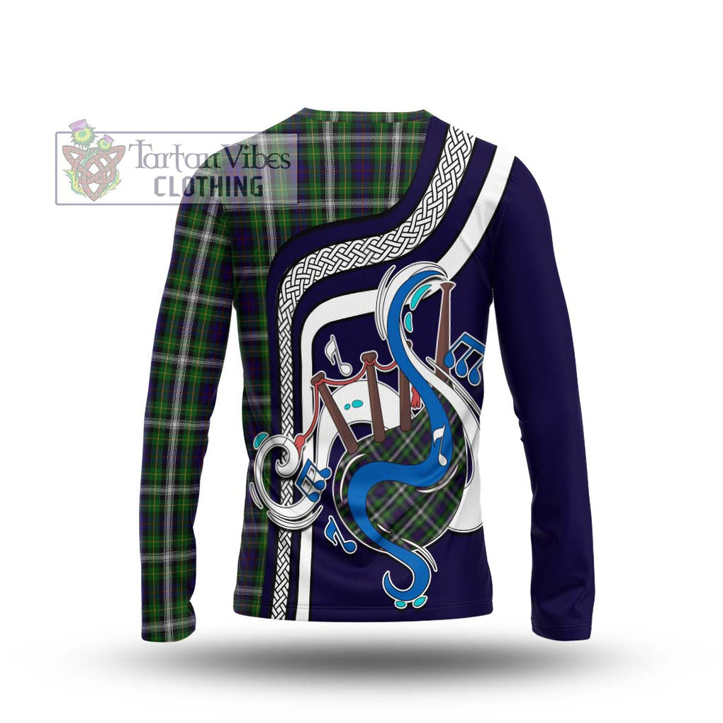 Tartan Vibes Clothing Farquharson Dress Tartan Long Sleeve T-Shirt with Epic Bagpipe Style