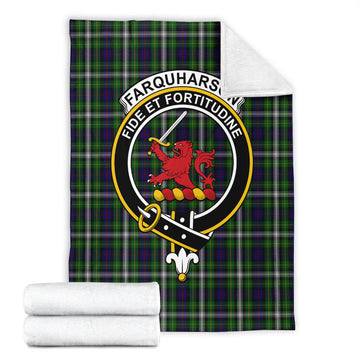 Farquharson Dress Tartan Blanket with Family Crest