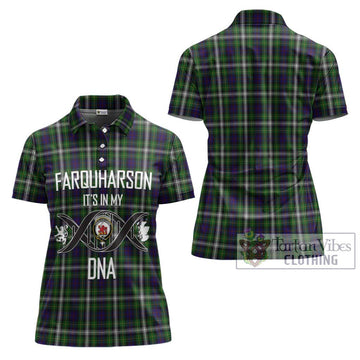 Farquharson Dress Tartan Women's Polo Shirt with Family Crest DNA In Me Style