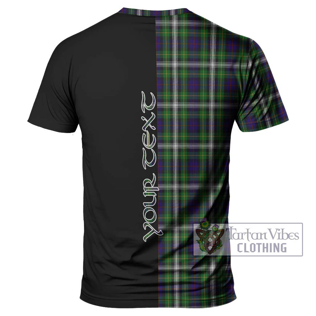 Farquharson Dress Tartan T-Shirt with Family Crest and Half Of Me Style - Tartanvibesclothing Shop