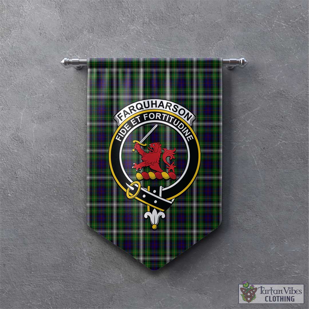 Tartan Vibes Clothing Farquharson Dress Tartan Gonfalon, Tartan Banner with Family Crest