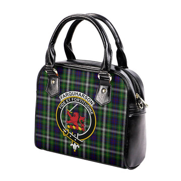 Farquharson Dress Tartan Shoulder Handbags with Family Crest