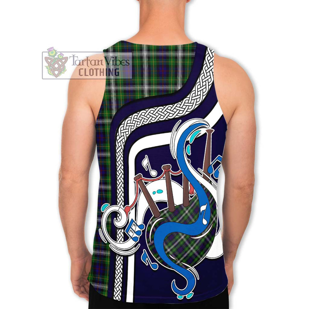 Farquharson Dress Tartan Men's Tank Top with Epic Bagpipe Style - Tartanvibesclothing Shop