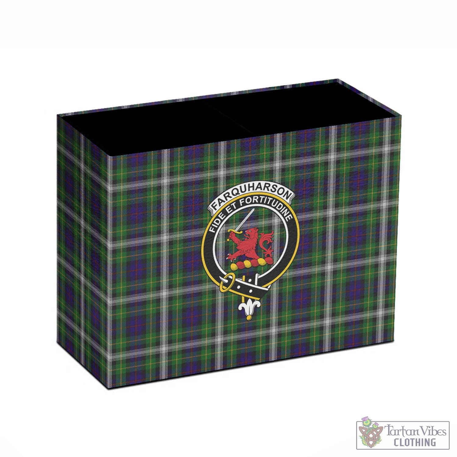 Tartan Vibes Clothing Farquharson Dress Tartan Pen Holder with Family Crest