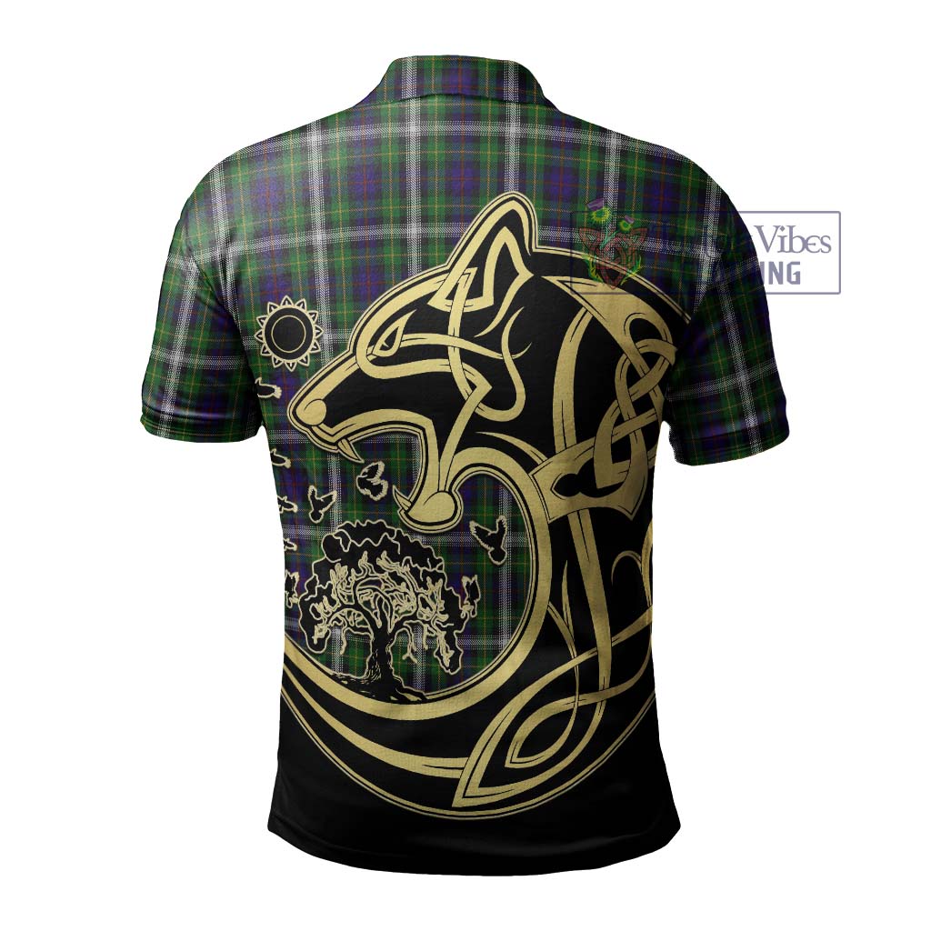 Tartan Vibes Clothing Farquharson Dress Tartan Polo Shirt with Family Crest Celtic Wolf Style