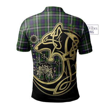 Farquharson Dress Tartan Polo Shirt with Family Crest Celtic Wolf Style