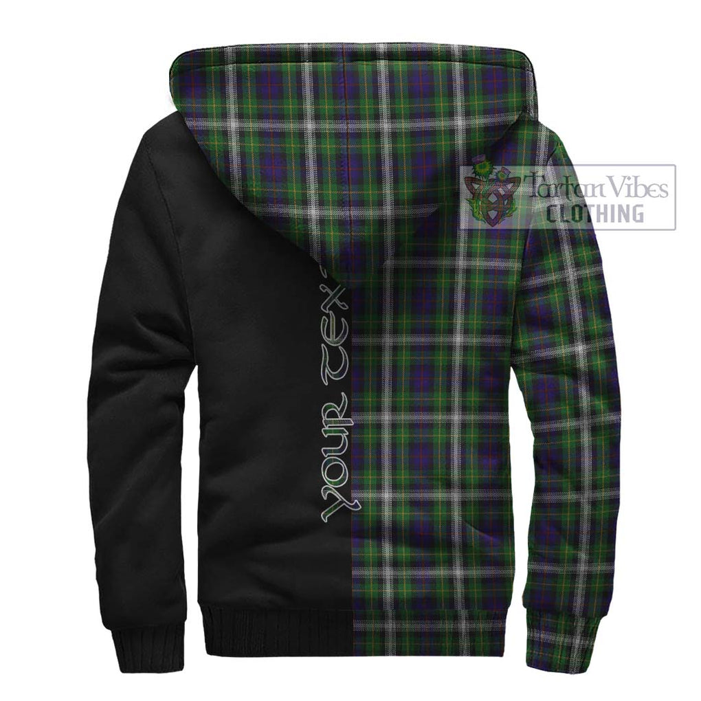 Farquharson Dress Tartan Sherpa Hoodie with Family Crest and Half Of Me Style - Tartanvibesclothing Shop