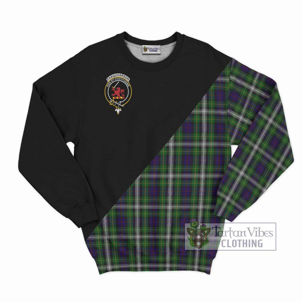 Farquharson Dress Tartan Sweatshirt with Family Crest and Military Logo Style - Tartanvibesclothing Shop