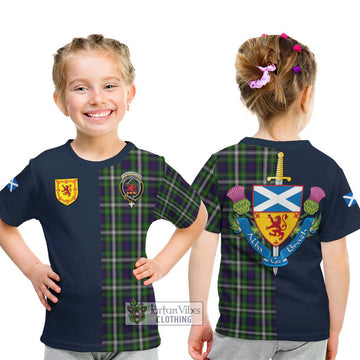 Farquharson Dress Tartan Kid T-Shirt Alba with Scottish Lion Royal Arm Half Style