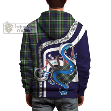 Farquharson Dress Tartan Hoodie with Epic Bagpipe Style