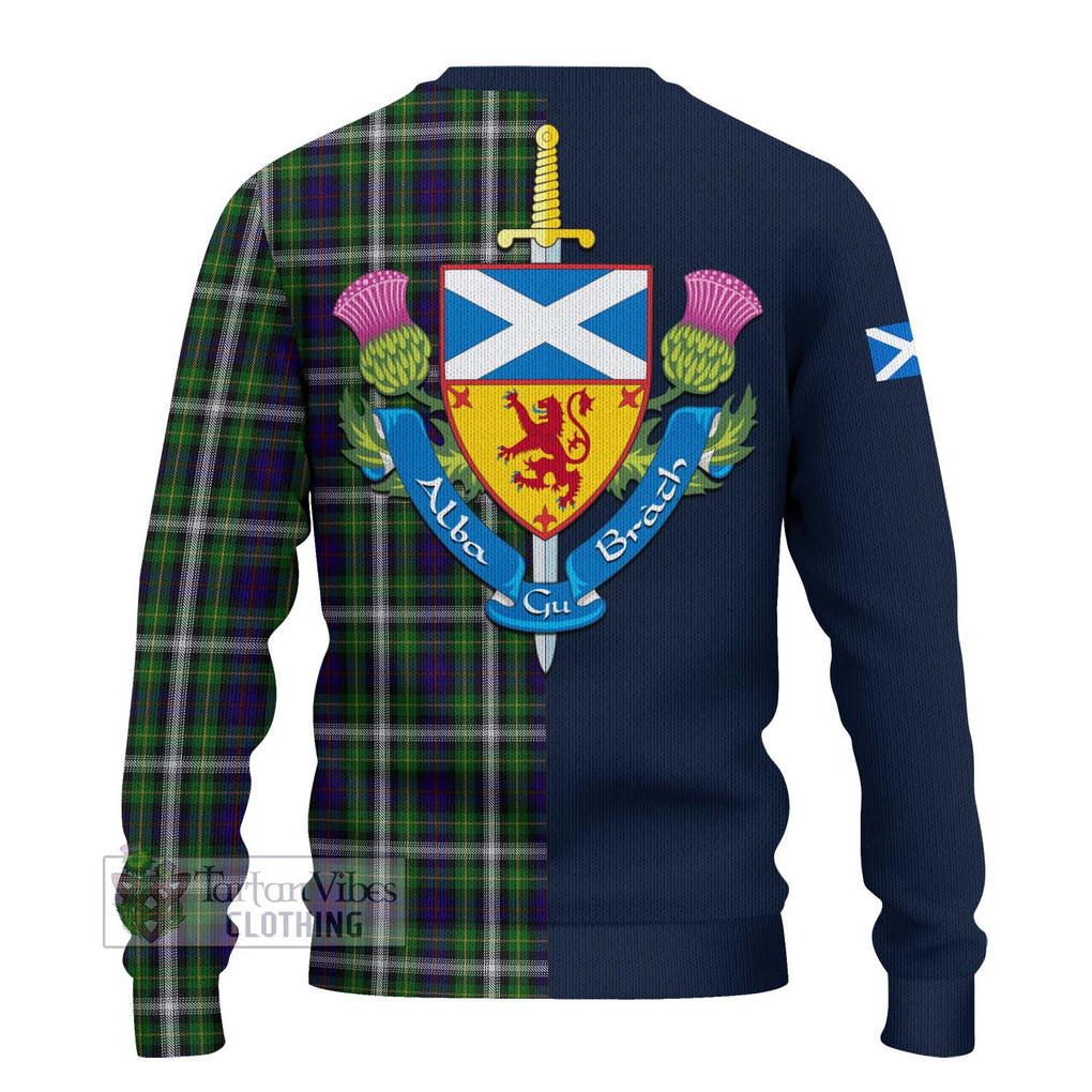 Tartan Vibes Clothing Farquharson Dress Tartan Knitted Sweater with Scottish Lion Royal Arm Half Style