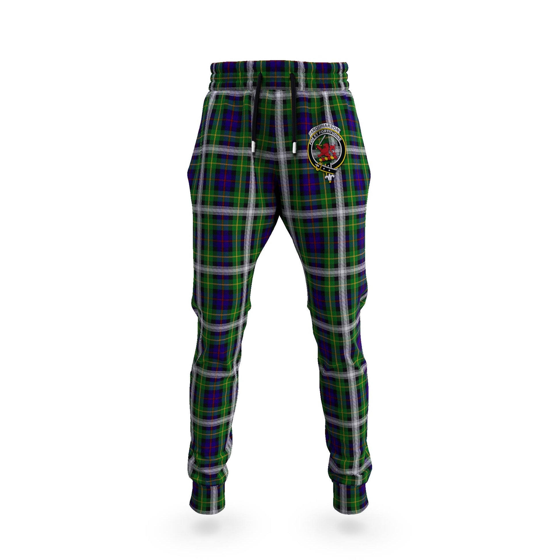 Farquharson Dress Tartan Joggers Pants with Family Crest 5XL - Tartan Vibes Clothing