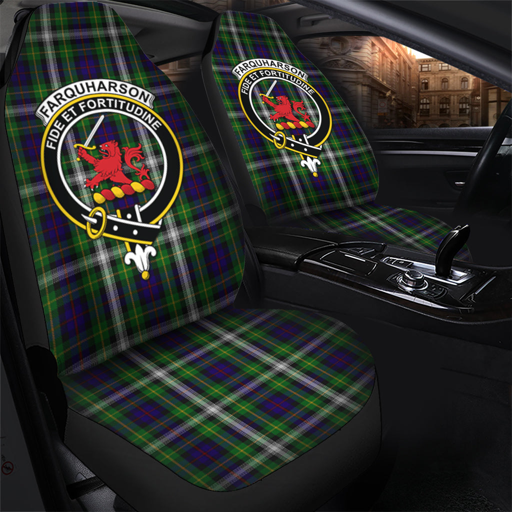 Farquharson Dress Tartan Car Seat Cover with Family Crest - Tartanvibesclothing