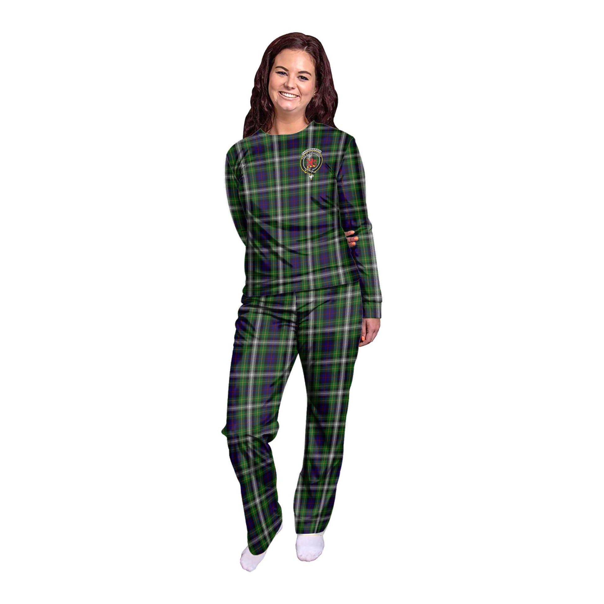 Farquharson Dress Tartan Pajamas Family Set with Family Crest - Tartan Vibes Clothing